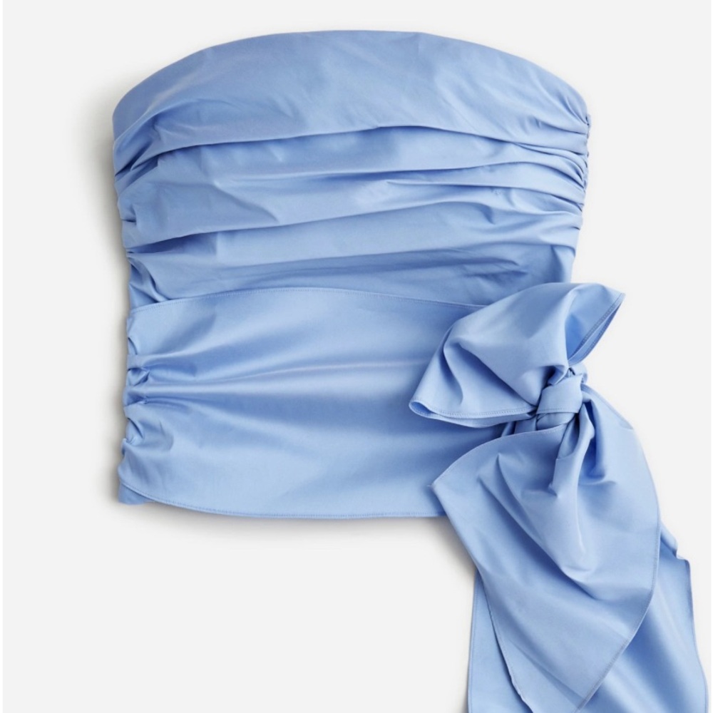 Collection taffeta ruched strapless top with bow